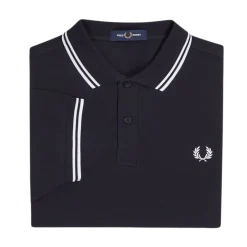 Discount Fred Perry Twin Tipped FP hirt - Navy/White