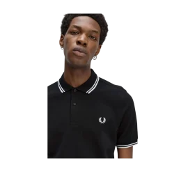 Discount Fred Perry Twin Tipped FP hirt - Navy/White