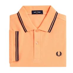 Discount Fred Perry Twin Tipped FP hirt - Peach / French Navy / French N