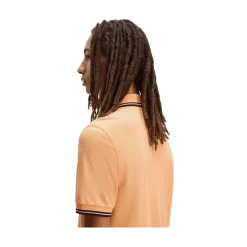 Discount Fred Perry Twin Tipped FP hirt - Peach / French Navy / French N