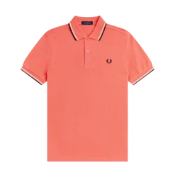 Hot Fred Perry Twin Tipped FP hirt - trawberry Crea / Ecru / Blac