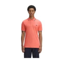 Hot Fred Perry Twin Tipped FP hirt - trawberry Crea / Ecru / Blac