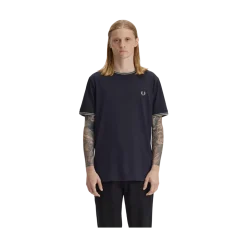 Hot Fred Perry Twin Tipped T-Shirt - Navy