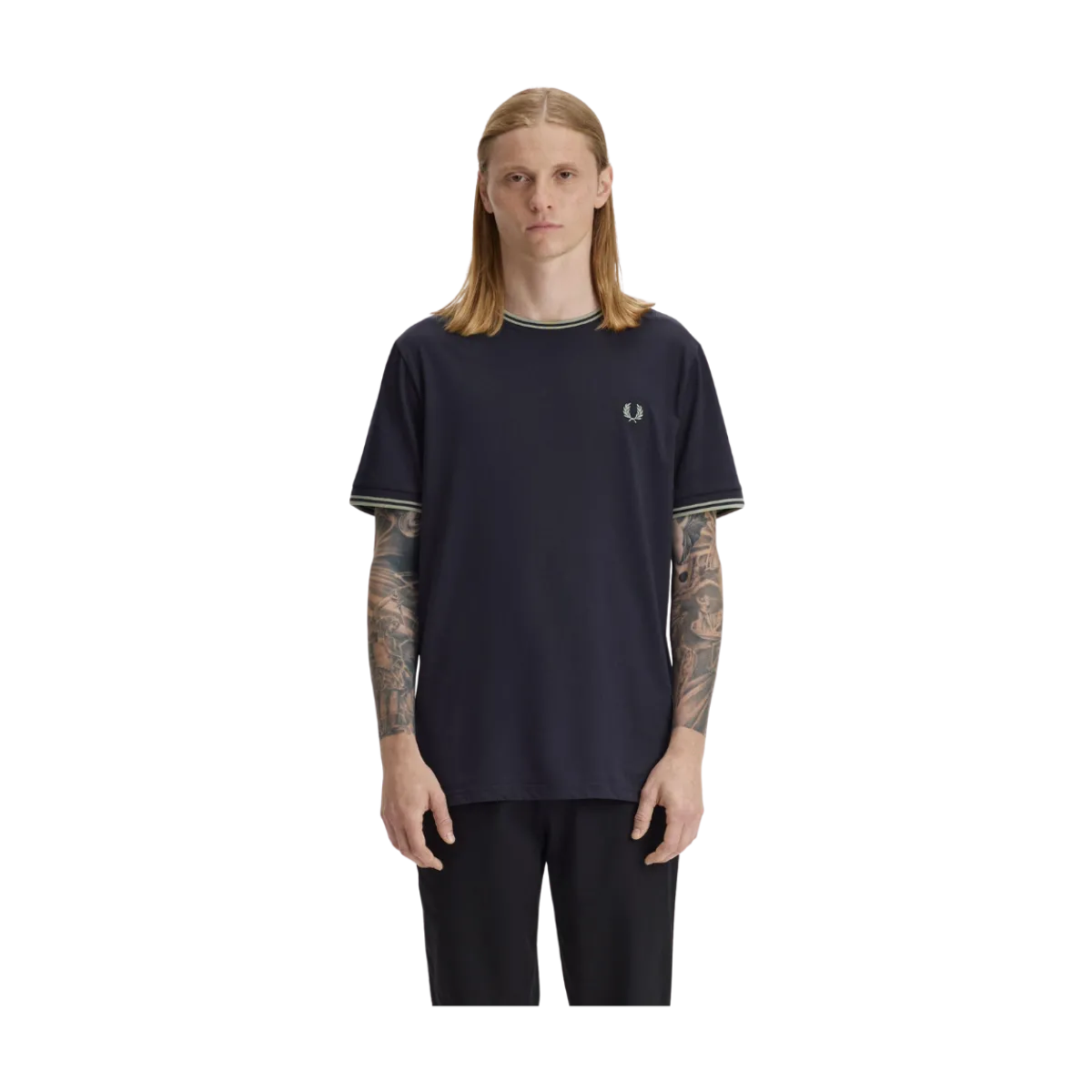Hot Fred Perry Twin Tipped T-Shirt - Navy