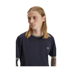 Hot Fred Perry Twin Tipped T-Shirt - Navy