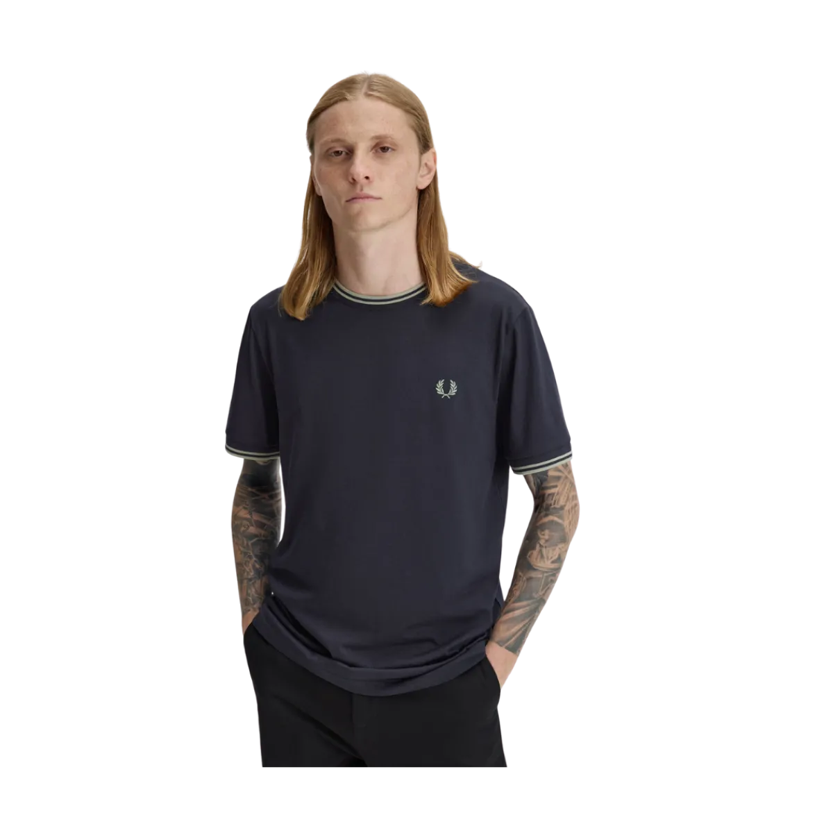Hot Fred Perry Twin Tipped T-Shirt - Navy
