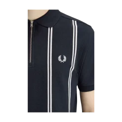 Discount Fred Perry Vertical tripe Polo - Navy