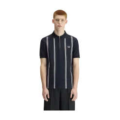 Discount Fred Perry Vertical tripe Polo - Navy