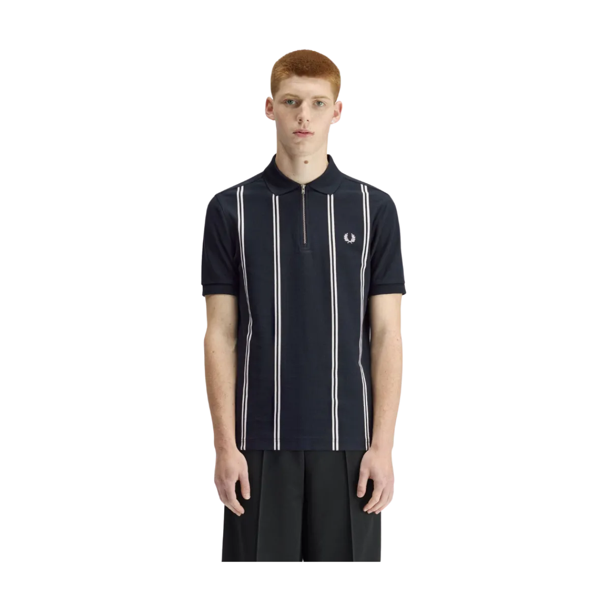 Discount Fred Perry Vertical tripe Polo - Navy