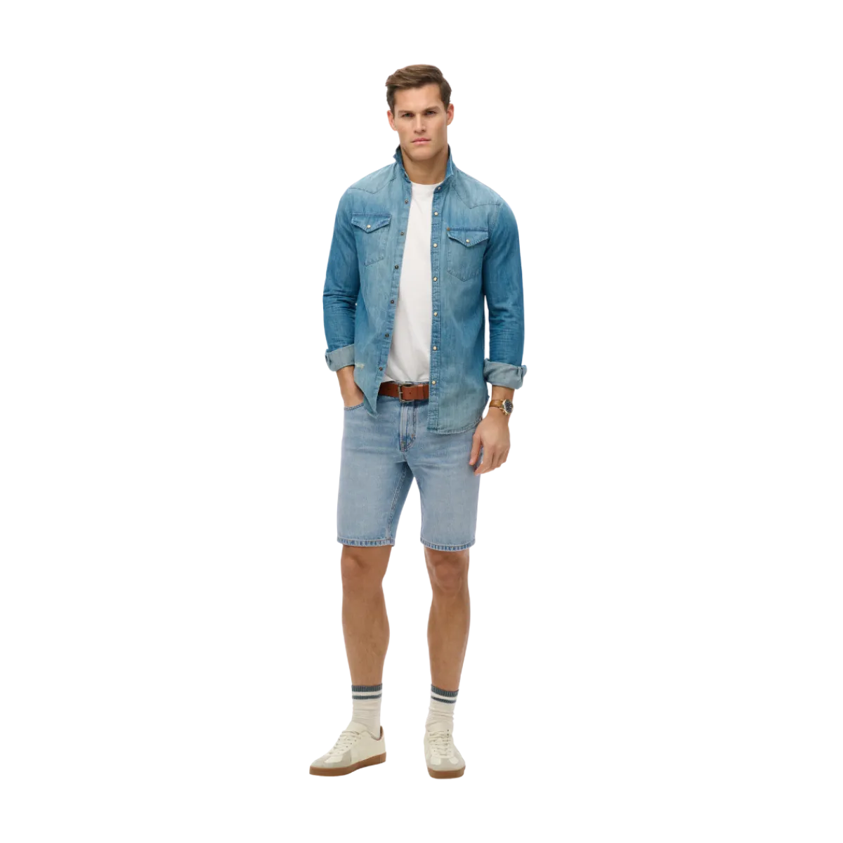 Outlet Superdry Vintage Straight Short - Fairfield Light Blue