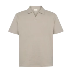 New Knowledge Cotton Apparel Waffle Polo - Light feather gray