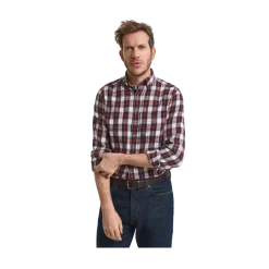 Clearance Gant Windblown Flannel Check Shirt - odern Rust