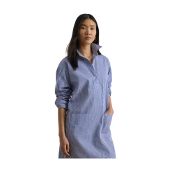 New Lauren Woven Shirt Dress - Blue/White