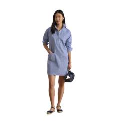 New Lauren Woven Shirt Dress - Blue/White