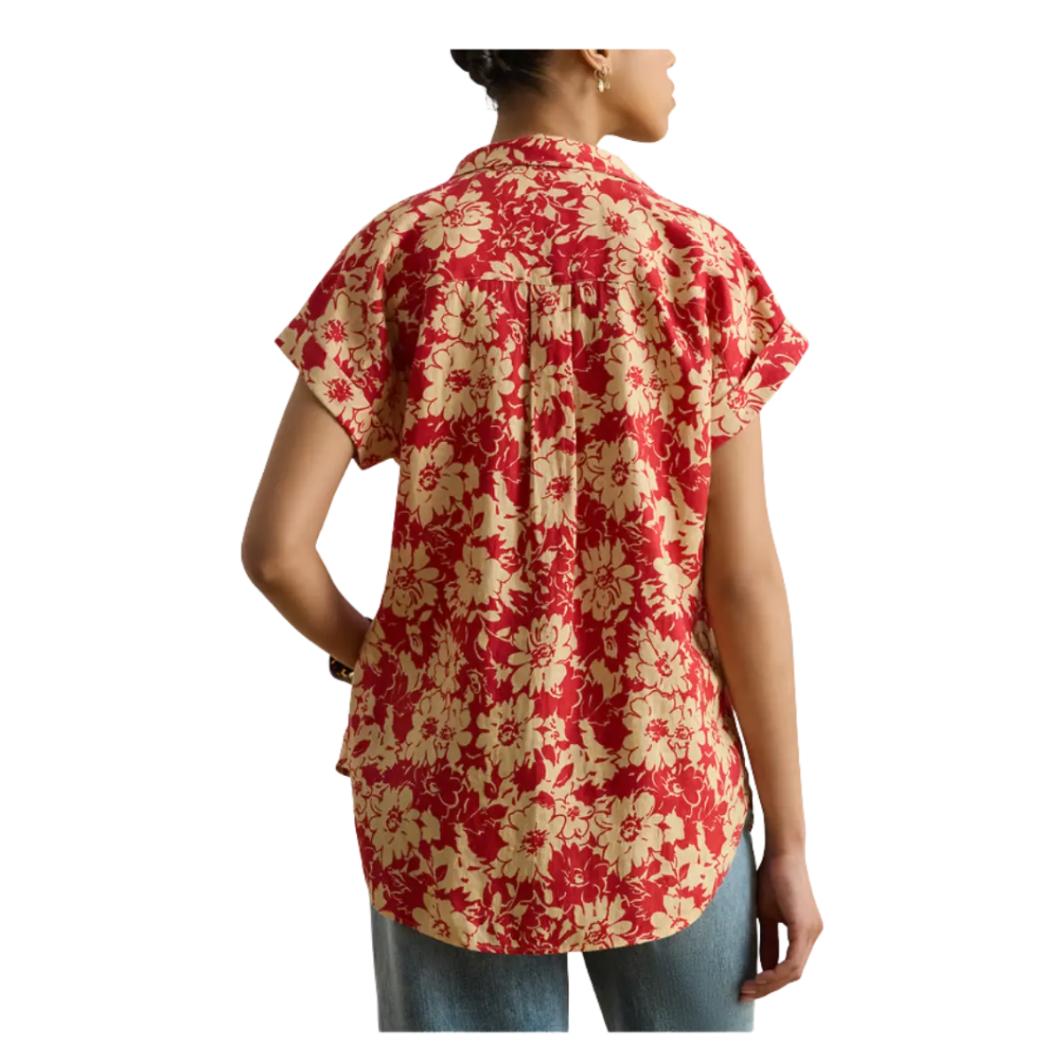 Clearance Lauren Woven port hirt - Red/Tan