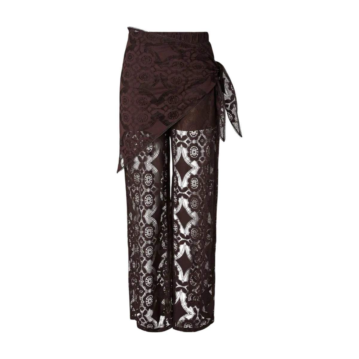Best YAS Almi Scarf Lace Pant - Coffee Bean