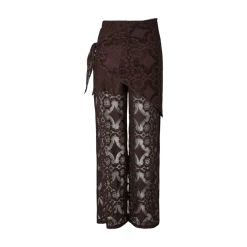 Best YAS Almi Scarf Lace Pant - Coffee Bean