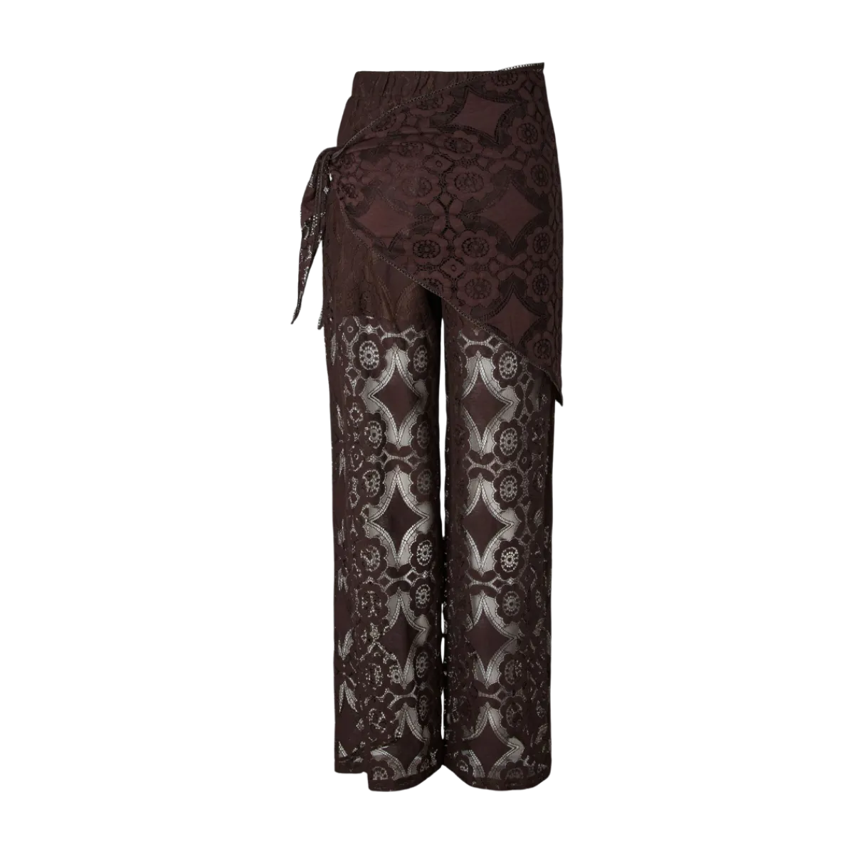 Best YAS Almi Scarf Lace Pant - Coffee Bean