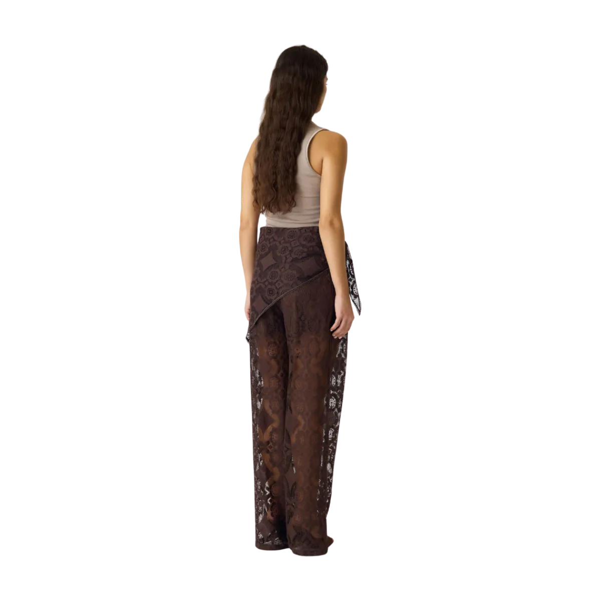 Best YAS Almi Scarf Lace Pant - Coffee Bean