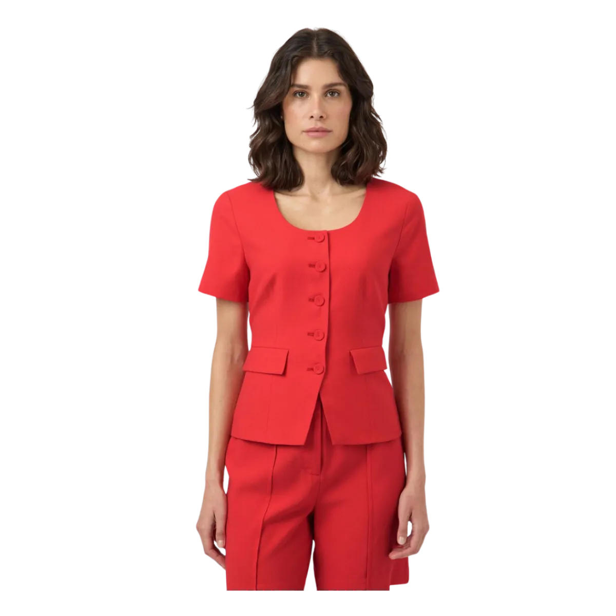 Outlet YAS Birmo Short Sleeve Blazer - Poinsettia
