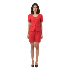 Outlet YAS Birmo Short Sleeve Blazer - Poinsettia