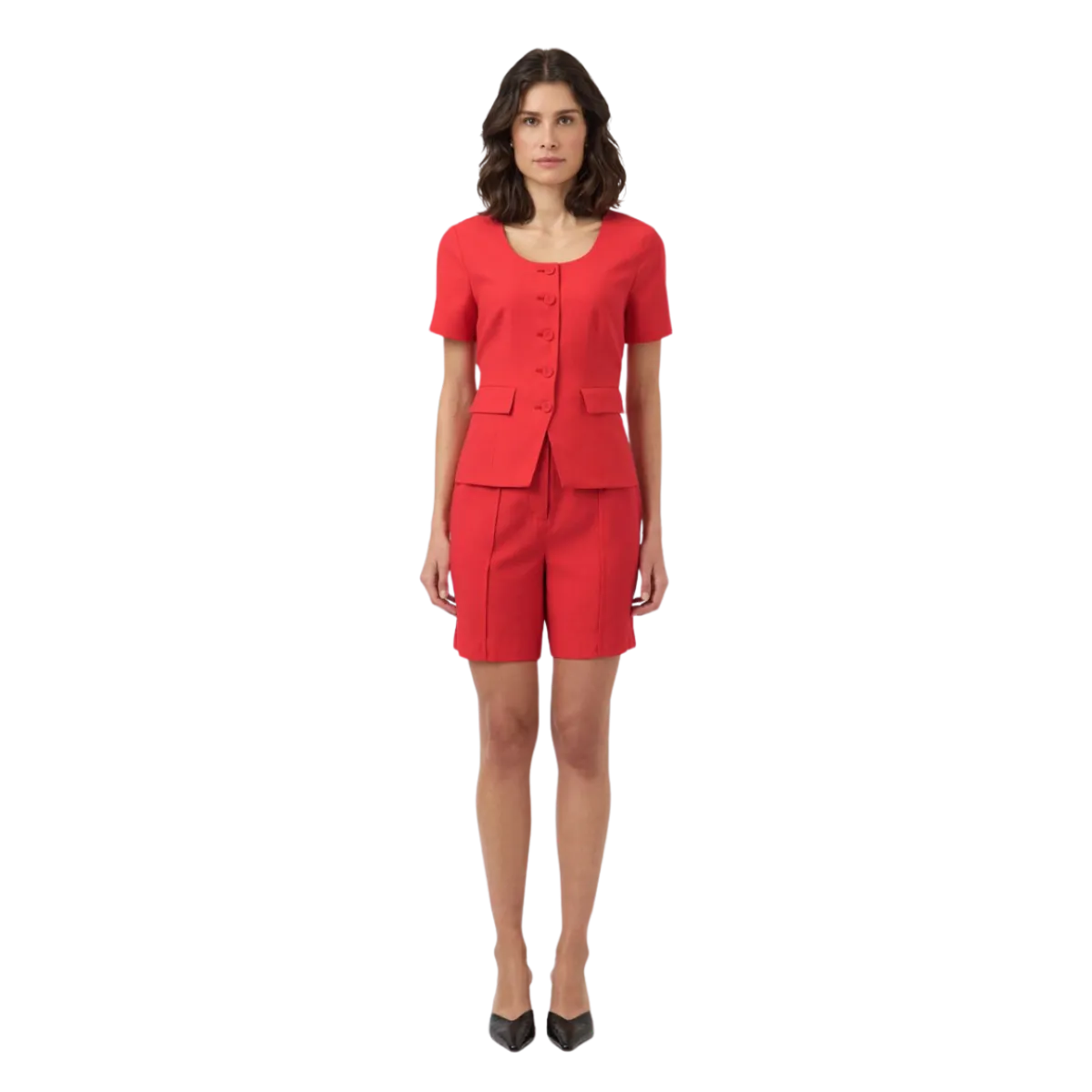 Outlet YAS Birmo Short Sleeve Blazer - Poinsettia