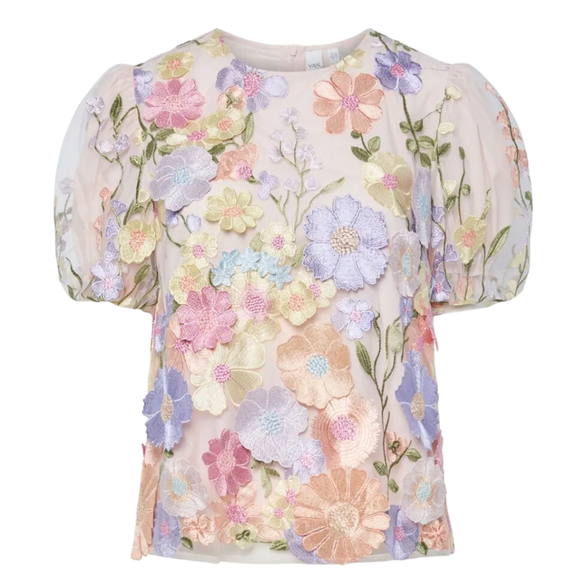 YAS Flowering Short Sleeve Top - Lavendula