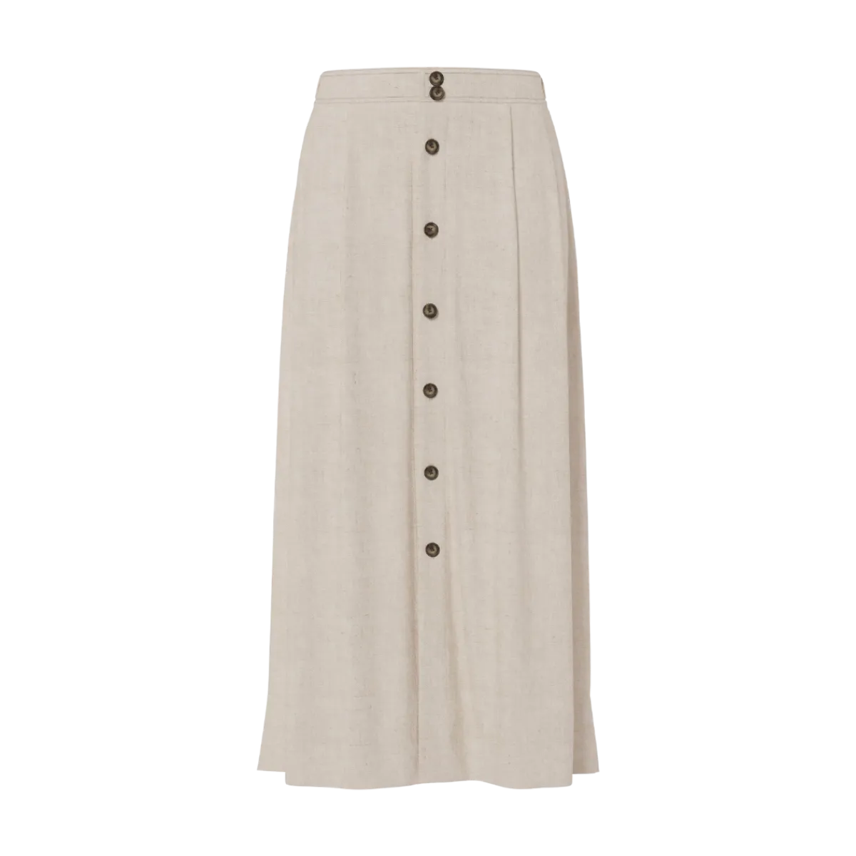 Clearance YAS Usuma Linen Blend Long Skirt - White Pepper