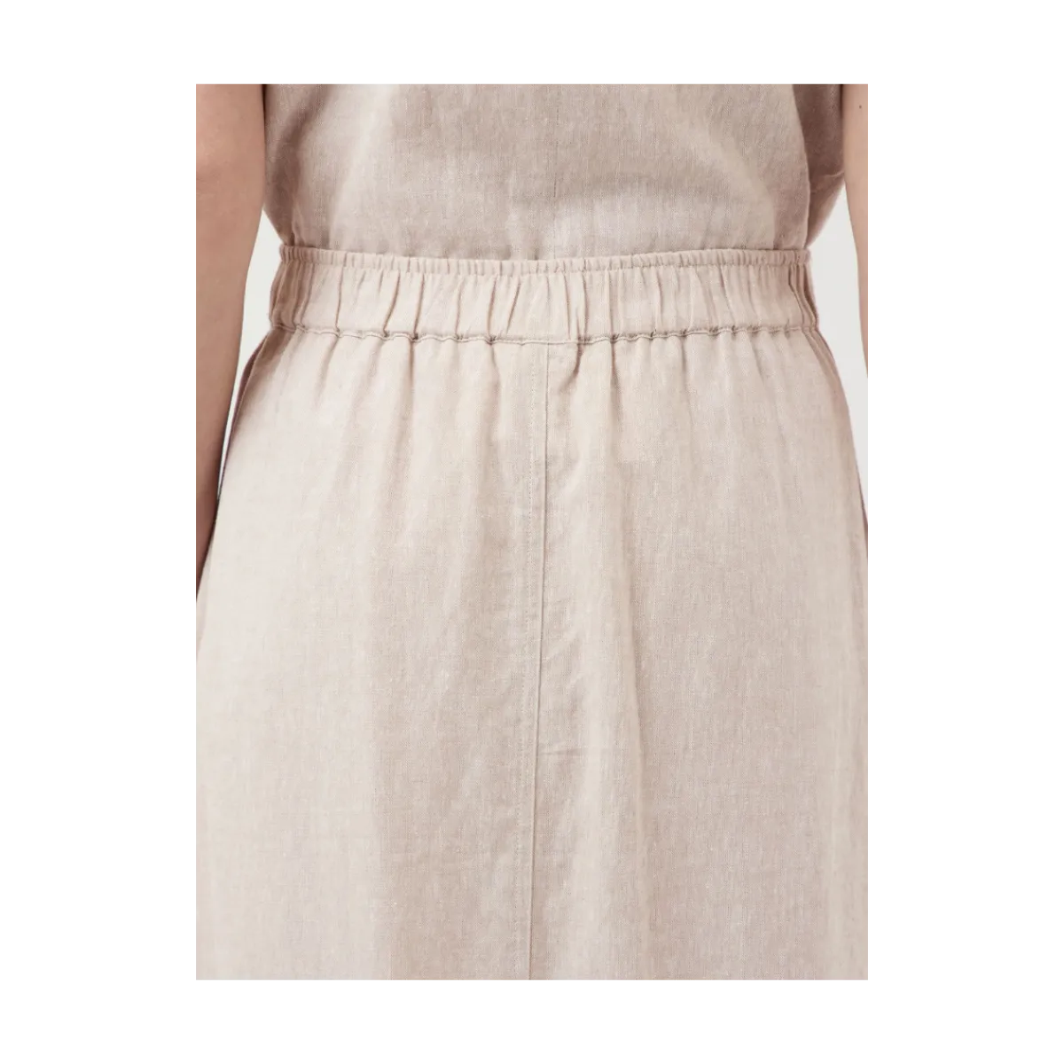 Clearance YAS Usuma Linen Blend Long Skirt - White Pepper