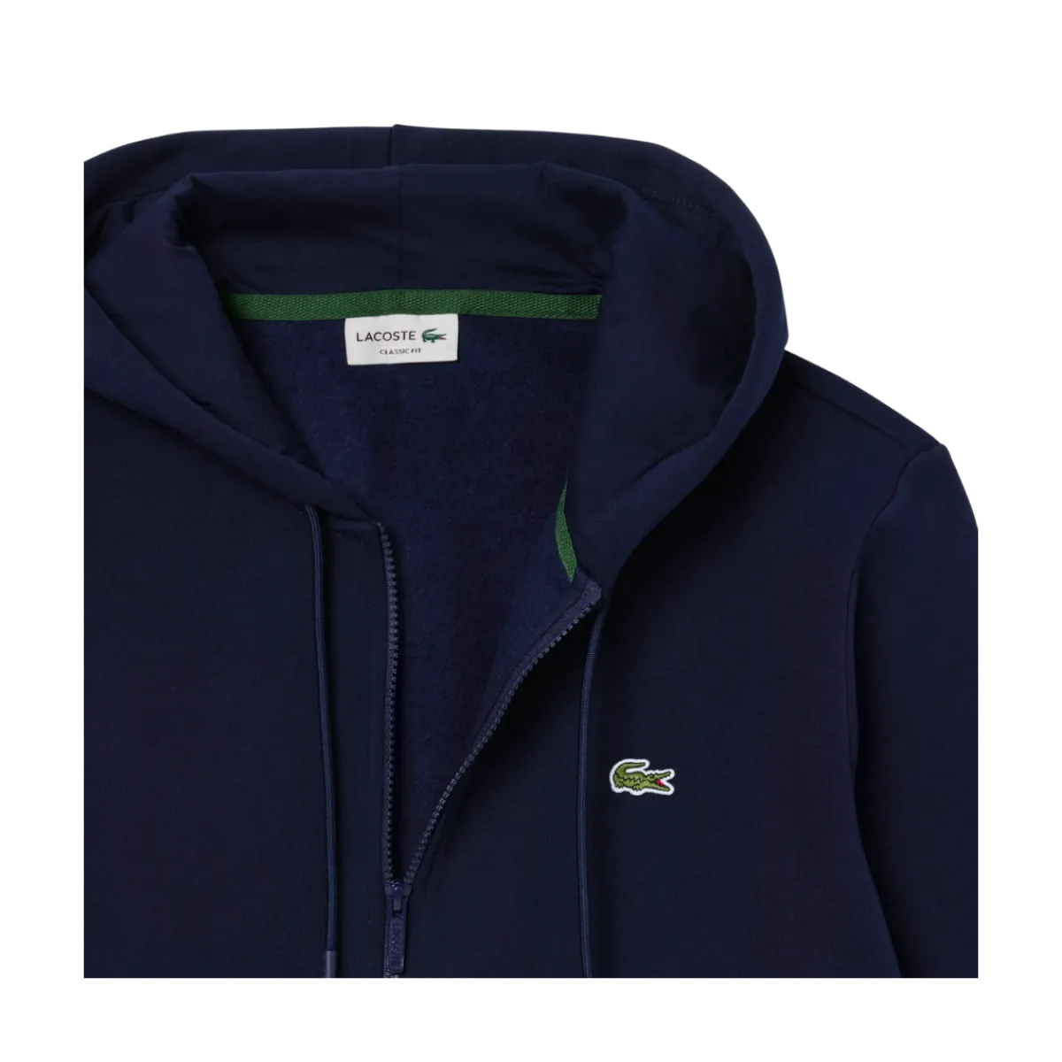 Best Lacoste Zip-Through Hooded Sweatshirt - Navy Bue