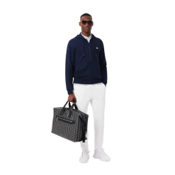 Best Lacoste Zip-Through Hooded Sweatshirt - Navy Bue