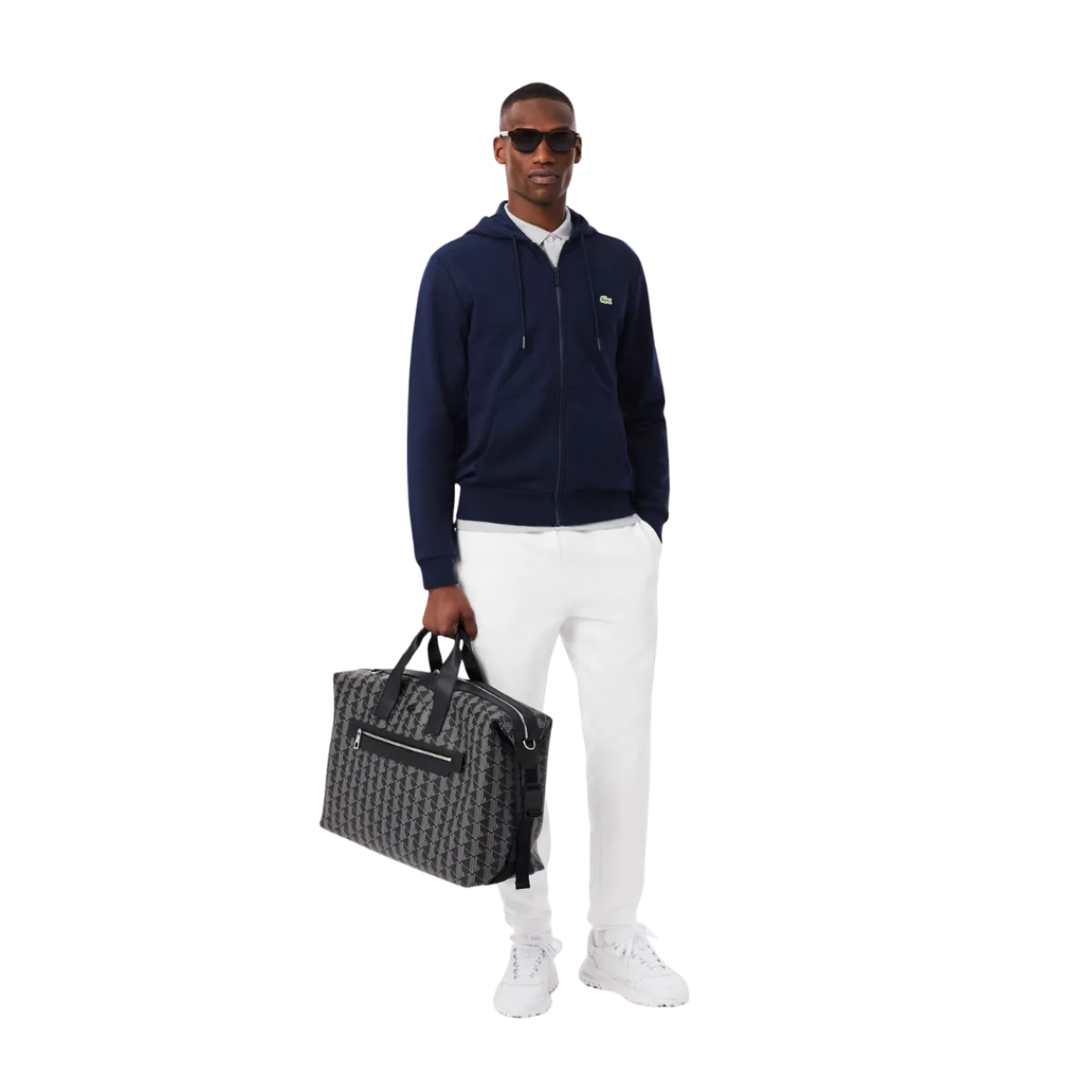 Best Lacoste Zip-Through Hooded Sweatshirt - Navy Bue